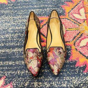 EUC Anthropologie Purple Butterfly Brocade Flats 9M